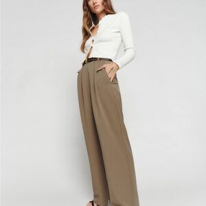 Reformation Women's Mason Pants, 10, Mushroom